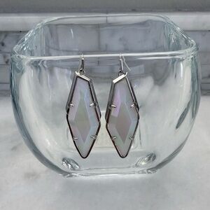Kendra Scott Iridescent Silver and Mother of Pearl Drop Earrings